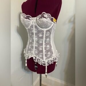 Lady Marlene vintage corset bustier Merry Widow detachable garters nwt 34C
